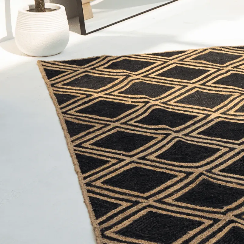 Jute rug adding warmth and texture to a space
